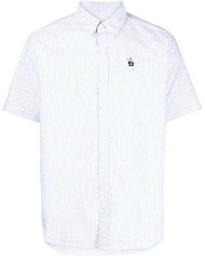 Chocoolate Camicia a righe con applicazione logo - Bianco