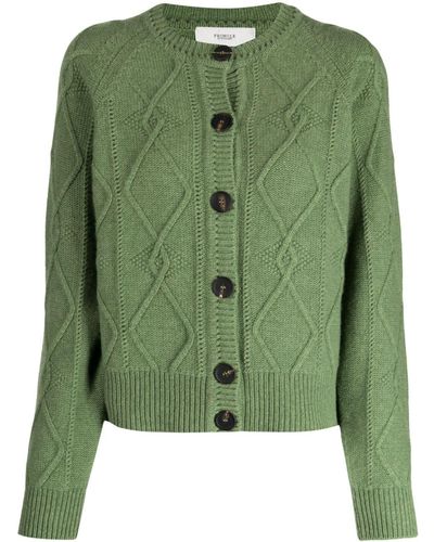 Pringle of Scotland Chunky-knit Wool-cashmere Blend Cardigan - Green