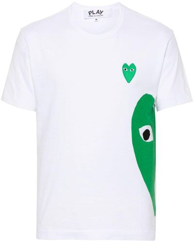 Comme des Garçons Heart-print Cotton T-shirt - White