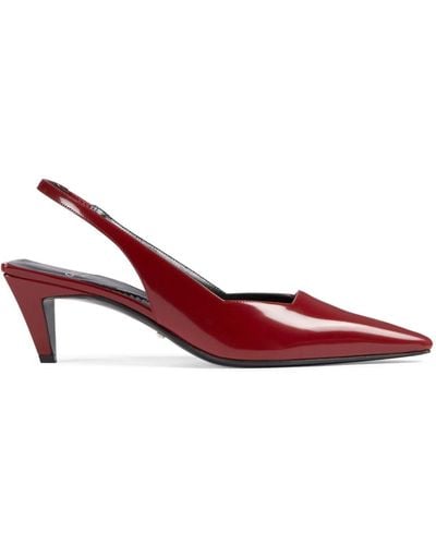 Gucci Leather Slingback Pumps 50 - Red