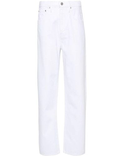 FRAME Long Barrel High-Rise-Jeans - Weiß