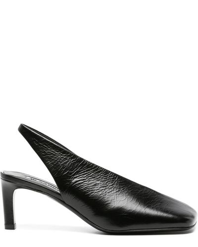 Jil Sander 70mm Leather Slingback Court Shoes - Black