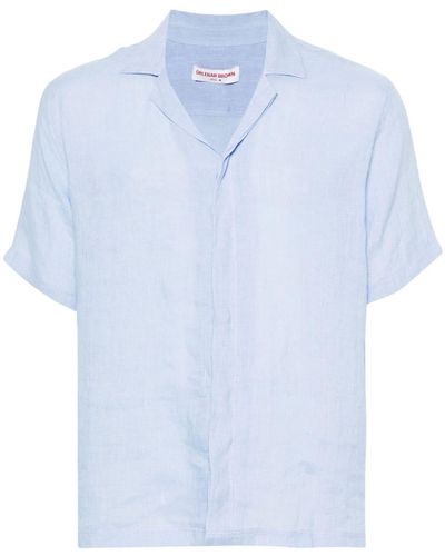 Orlebar Brown Linen Short-sleeved Shirt - Blue