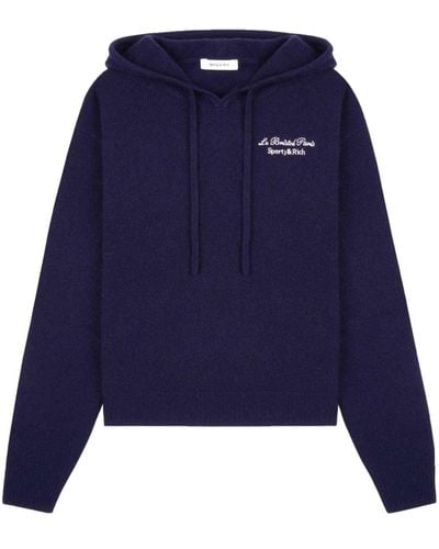 Sporty & Rich Faubourg Cashmere Hoodie - Blue