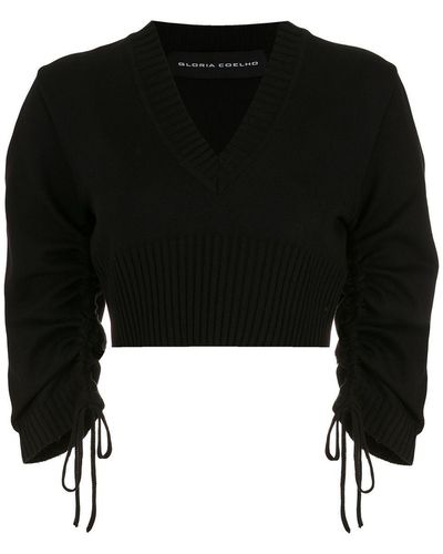 Gloria Coelho Short-sleeved Gathered Top - Black