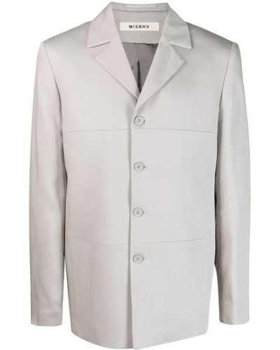 MISBHV Single-breasted Button-up Blazer - Gray