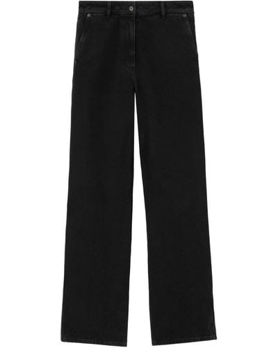Burberry High-waist Straight-leg Trousers - Black