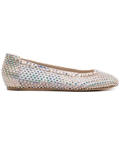 Le Silla Gilda Crystal-embellished Ballerina Shoes - White