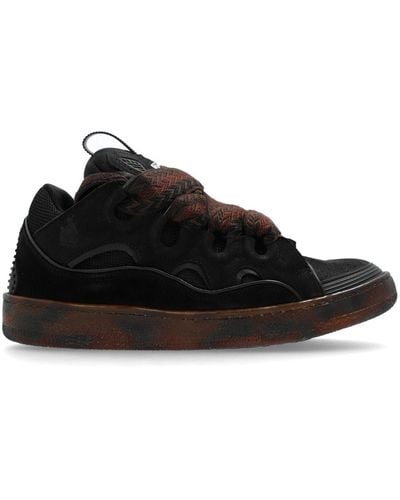 Lanvin Curb Leather Trainers - Black