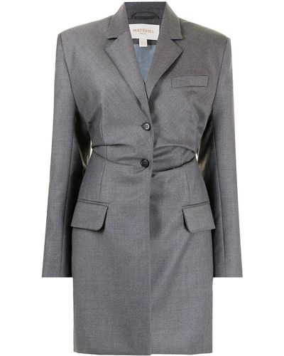 Matériel Gathered-waist Tailored Blazer - Grey