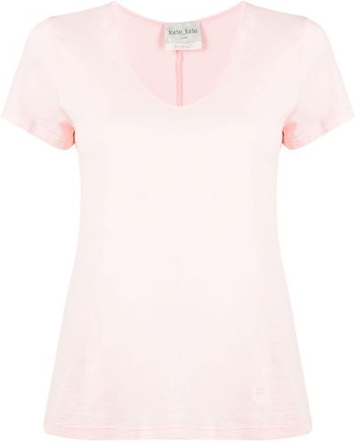 Forte Forte T-shirt con scollo ampio - Rosa