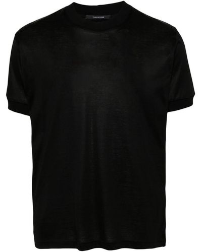 Tagliatore Fine-Knit Mako Cotton T-Shirt - Black