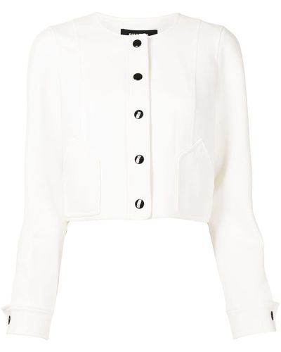 Paule Ka Collarless Cropped Jacket - White