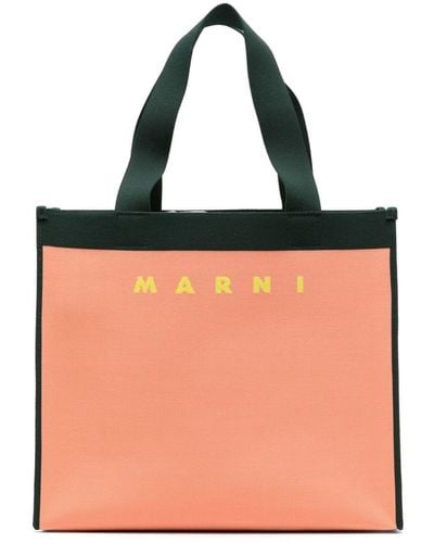 Marni Shopper mit Jacquard-Logo - Schwarz