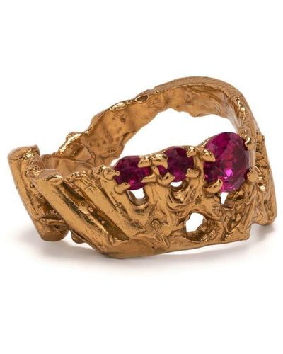 Loveness Lee Gold-plated Hati Ruby Ring - Metallic