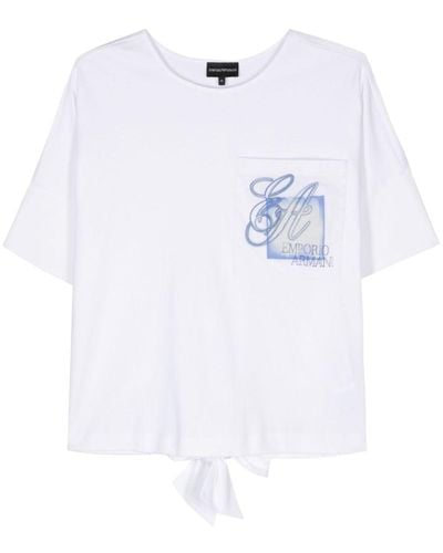 Emporio Armani Logo-print Cotton T-shirt - White