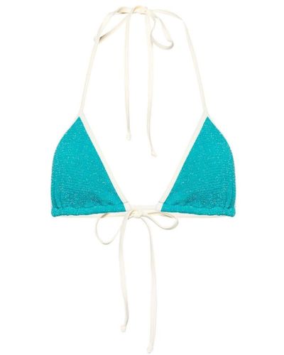 Mc2 Saint Barth Leah Crinkled Bikini Top - Blue