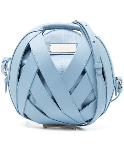 PERRIN Paris Ball-shape Leather Crossbody Bag - Blue