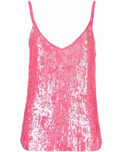 P.A.R.O.S.H. Top de lentejuelas sin mangas - Rosa