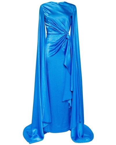 Solace London The Elya Satin Maxi Dress - Blue