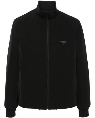Prada Triangle-logo Zip-up Jacket - Black