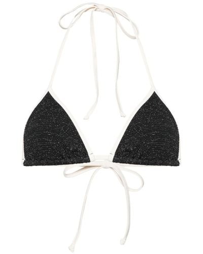 Mc2 Saint Barth Leah String Lurex Bikini Top - Black