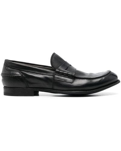 Officine Creative Flat Leather Loafers - Black