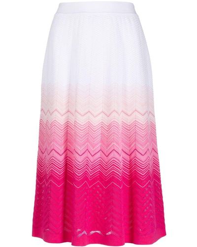 Missoni Zigzag Woven Skirt - Pink