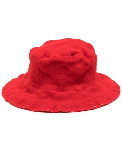 Comme des Garçons Sombrero de pescador texturizado - Rojo