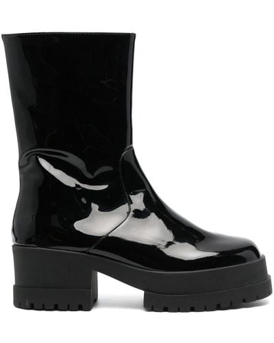 Robert Clergerie Wilmerv 70mm Patent-leather Ankle Boots - Black