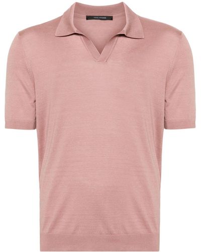 Tagliatore Fein gestricktes Seiden-Poloshirt - Pink