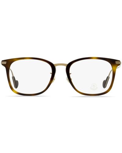 Moncler Tortoiseshell rectangular-frame glasses - Marrón