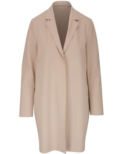 Harris Wharf London Concealed-fastening Single-breasted Coat - Natural