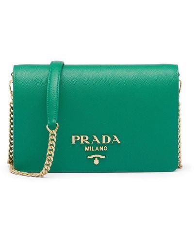 Prada Logo-plaque Shoulder Bag - Green
