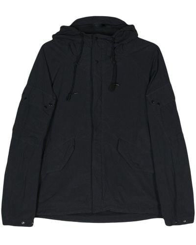 C.P. Company Mid Layer Cotton Hooded Jacket - Black