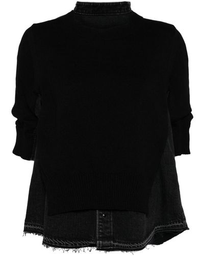 Sacai Gelaagd T-shirt - Zwart