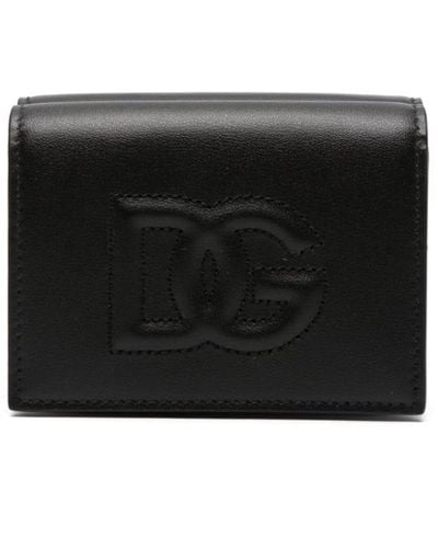 Dolce & Gabbana Cartera con logo en relieve - Negro