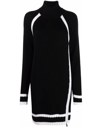 Karl Lagerfeld Two-tone Knitted Dress - Black