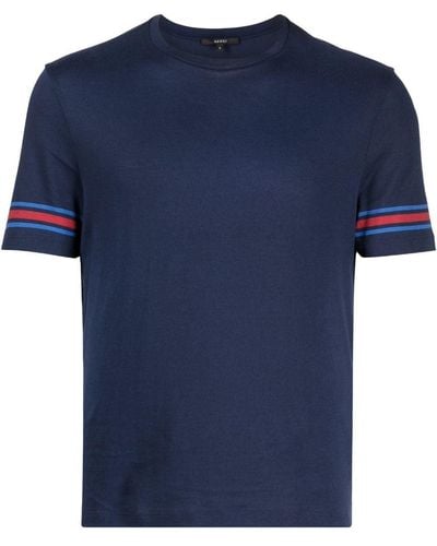 Gucci Stripe-detail Cotton T-shirt - Blue