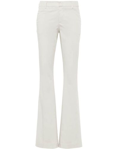PT Torino Pressed-crease Flared Trousers - Wit