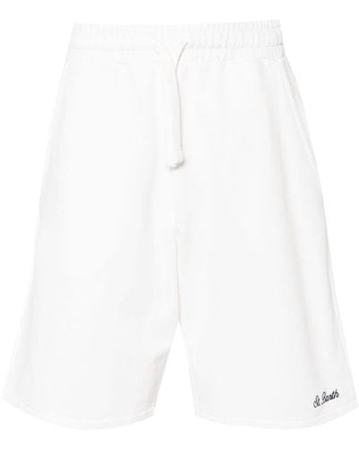 Mc2 Saint Barth Logo-embroidered Cotton Track Shorts - White