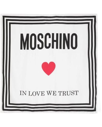 Moschino Logo-print Silk Scarf - Black