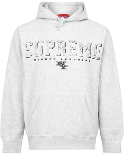 Supreme Gems Logo-print Hoodie - Grey