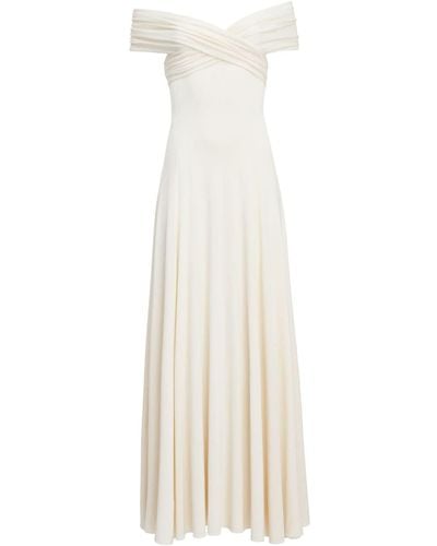Khaite The Bruna Off-shoulder Maxi Dress - White