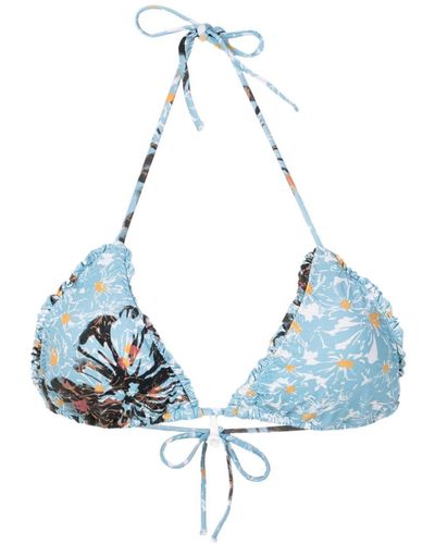 Clube Bossa Lieve Floral-print Bikini Top - Blue