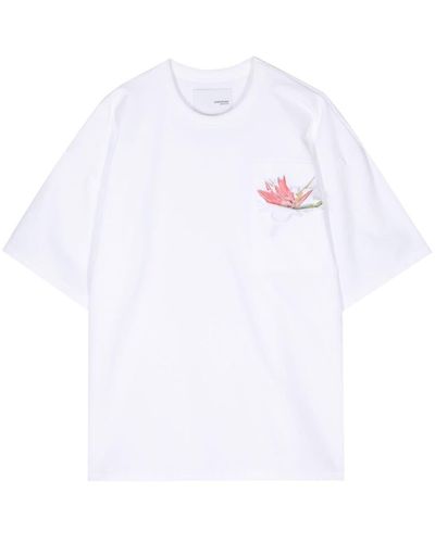 Yoshio Kubo Laser Flower Tシャツ - ホワイト
