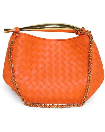 Bottega Veneta Sardine Leather Tote Bag - Orange