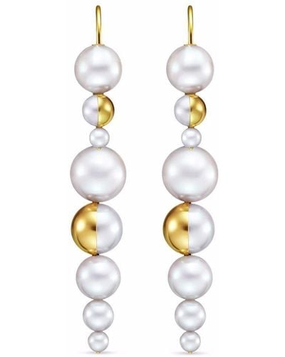 Tasaki 18kt Yellow Gold M/g Shell Freshwater Pearl Earrings - Metallic