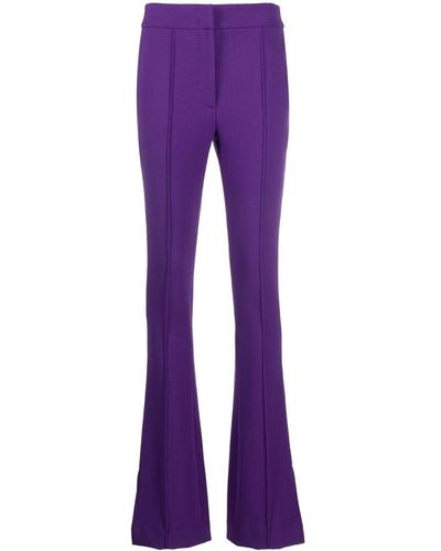 Genny High-waisted Flared Trousers - Purple