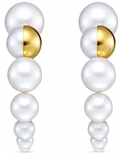Tasaki 18kt Yellow Gold M/g Shell Freshwater Pearl Earrings - Multicolour